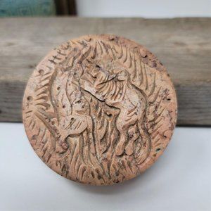 Soap Stone Trinket Box Carved with Lions
